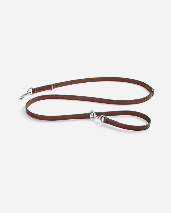 MiaCara Bergamo Smooth Leather Leash Brown