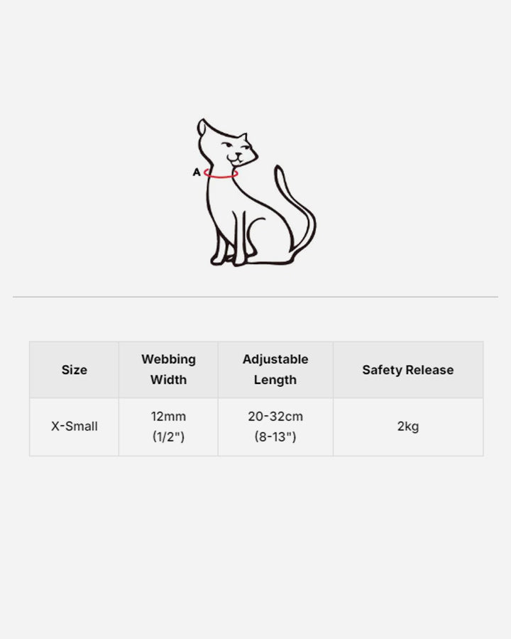 Red Dingo Cat Collar Size Guide