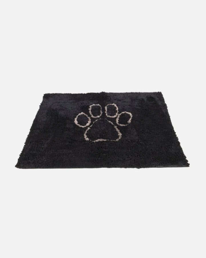 Dirty Dog Door Mat - Black with paw