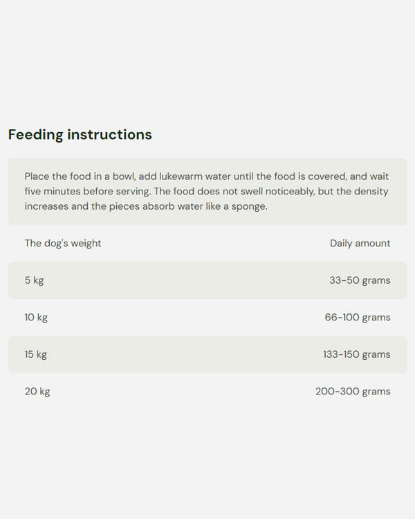 MUSH Vaisto - Feeding Guide