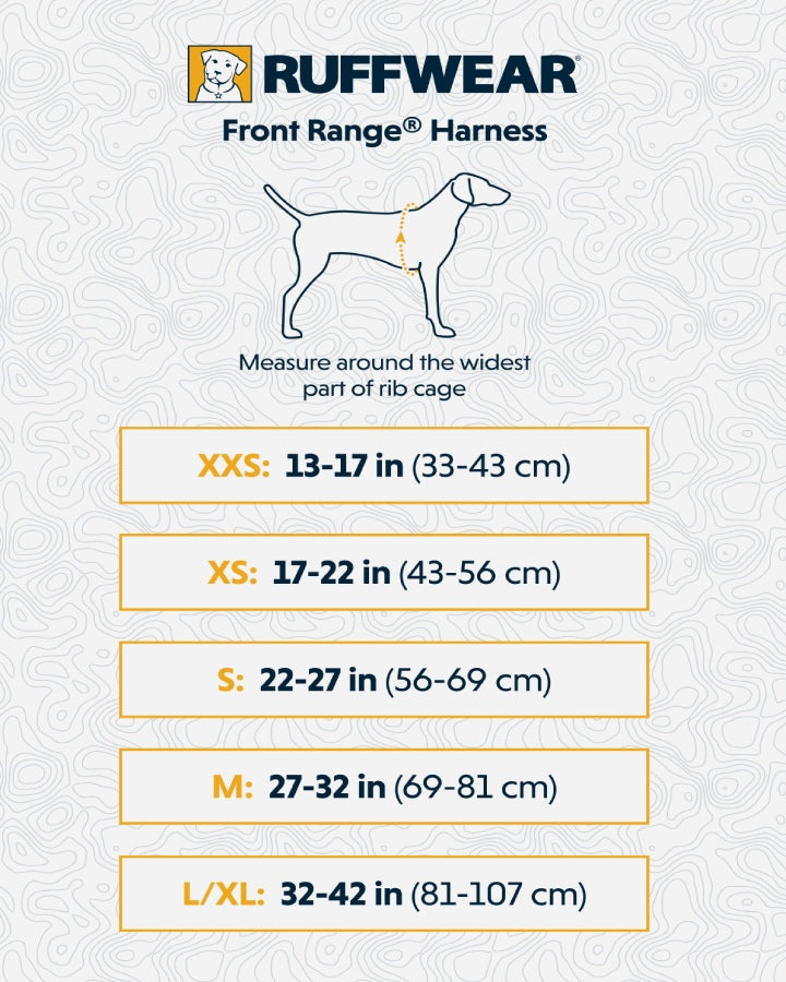Ruffwear Front Range Dog Harness - Size guide