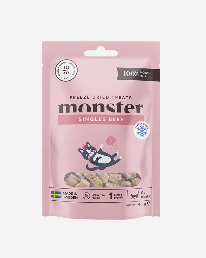 Monster - Freeze-dried Treats with Beef - for cats