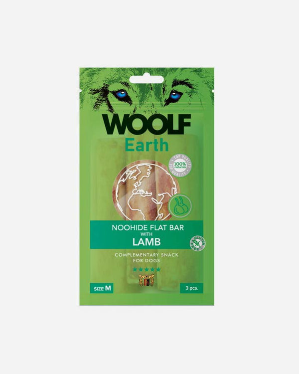 Woolf Earth Noohide Flat Bar with Lamb - Medium - Dog Snack