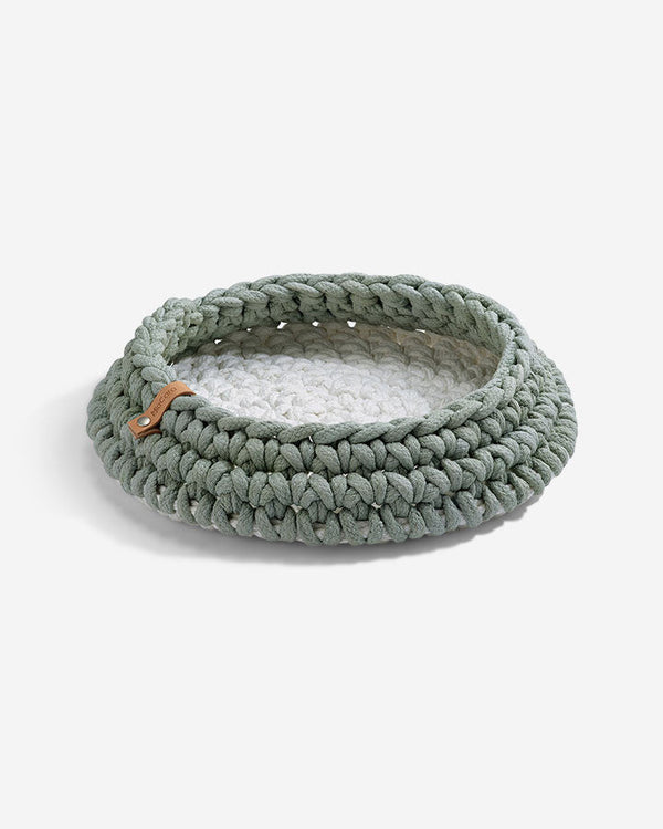 Crocheted Cat Basket (Mint) - Nido - Petlux