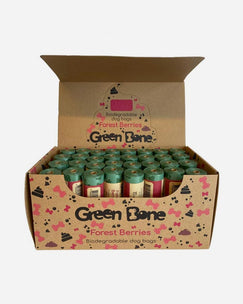 Green Bone Biodegradable Dog Bags - Forest Berries - 64 rolls