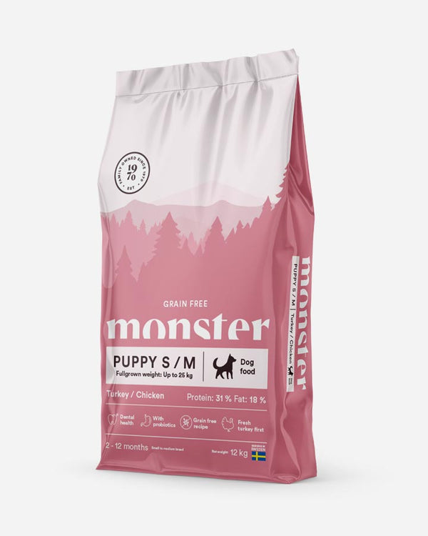Monster Grain Free Puppy  S/M 12kg - Turkey/Chicken