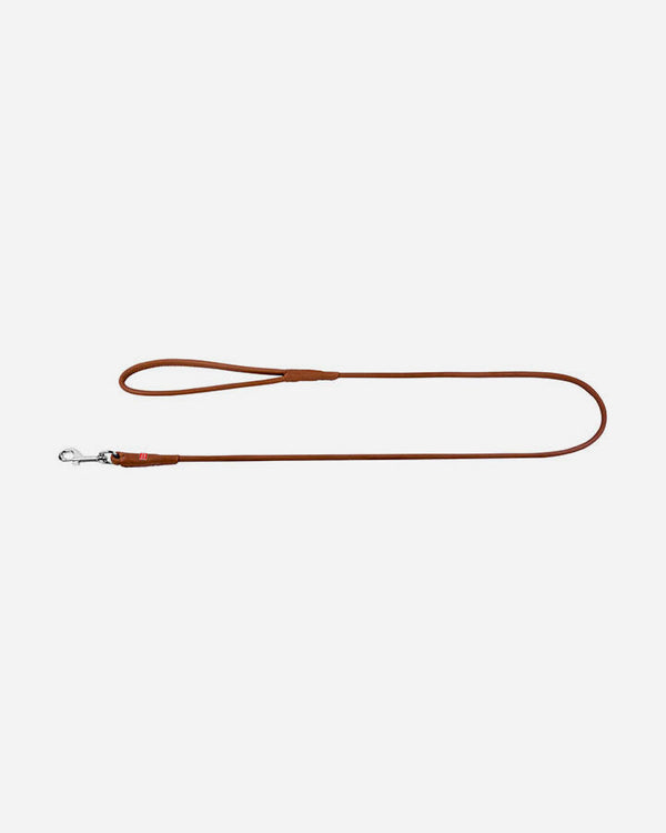 Soft Rolled Leather dog leash - brown