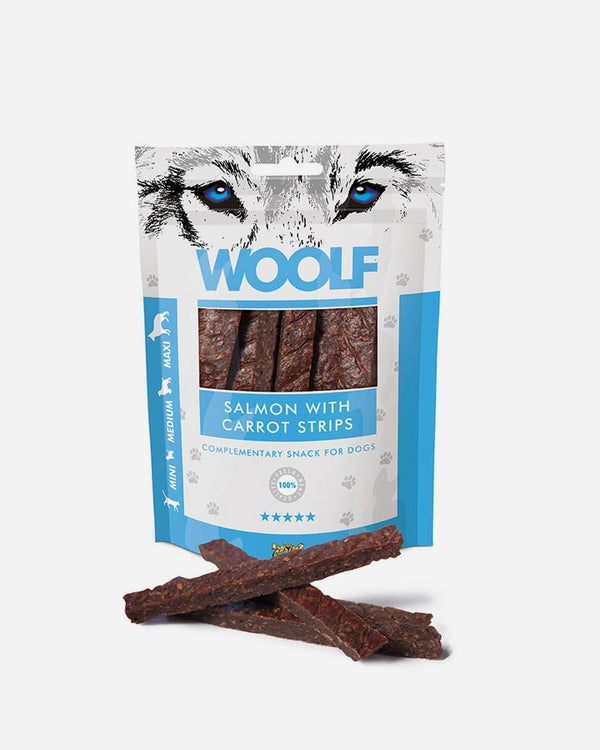 Woolf Salmon with Carrot Strips - Snack for Dogs - PetLux