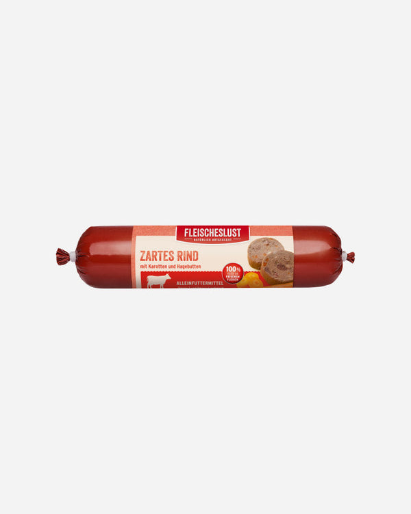 Classic Fleischeslust sausage - Beef-carrot-rose hip (400g)