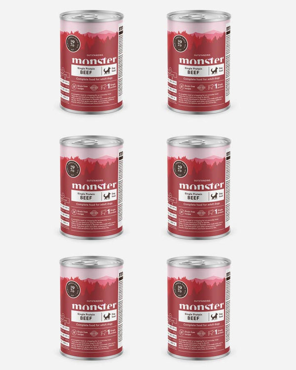 Monster Dog wet food - beef - 6 cans