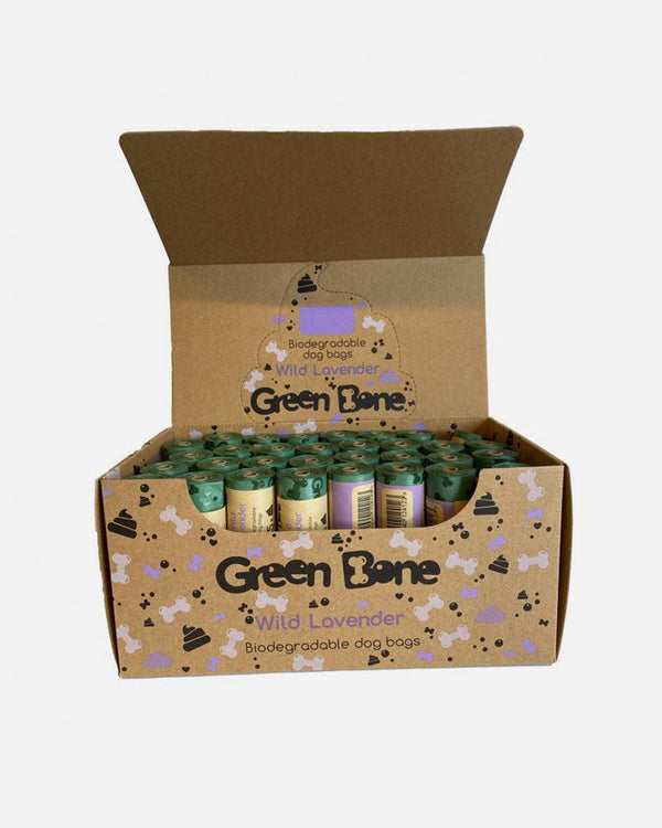 Green Bone Biodegradable Dog Bags - Wild Lavender - 64 rolls